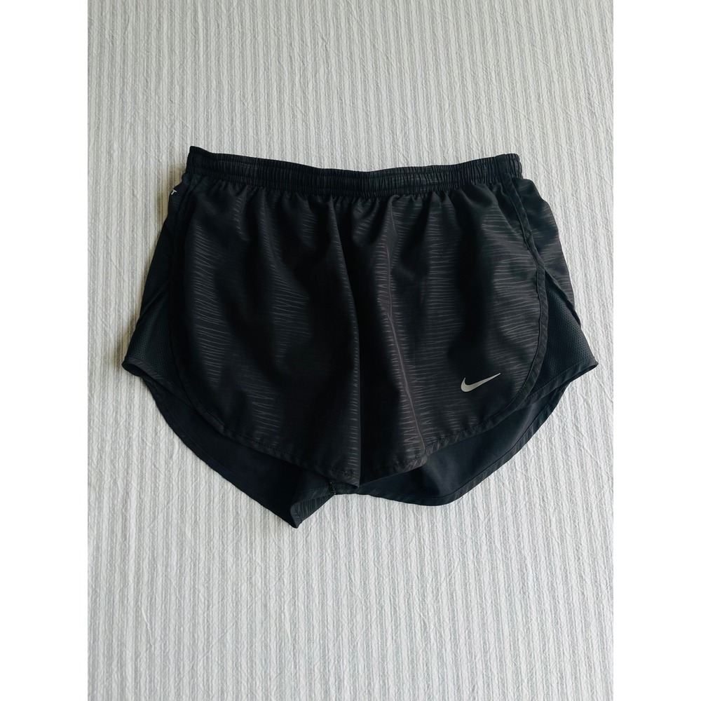 Nike Dri-FIT Running Shorts Womens XS Black Striped Mesh Athletic Gym Workout